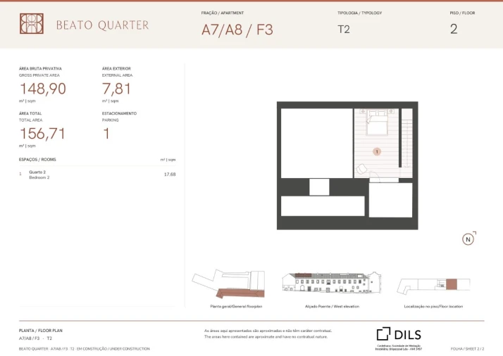 Apartamento T2 para Venda em Beato Planta 2