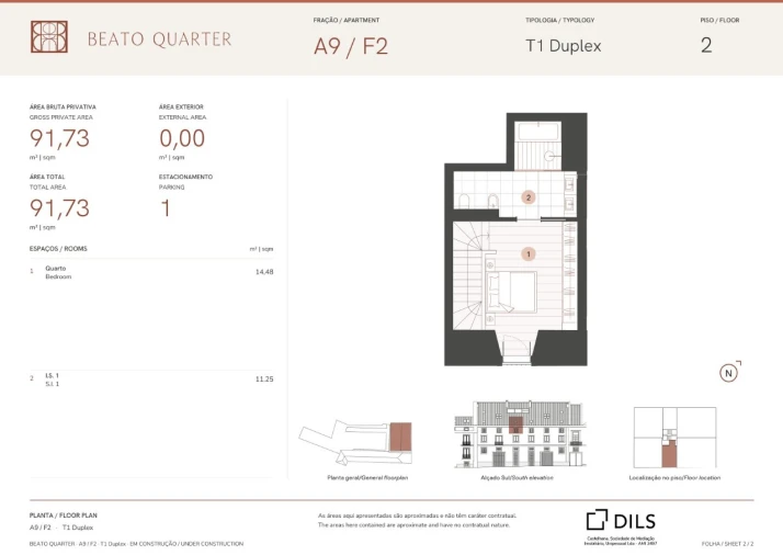 Apartamento T1 para Venda em Beato Planta 2