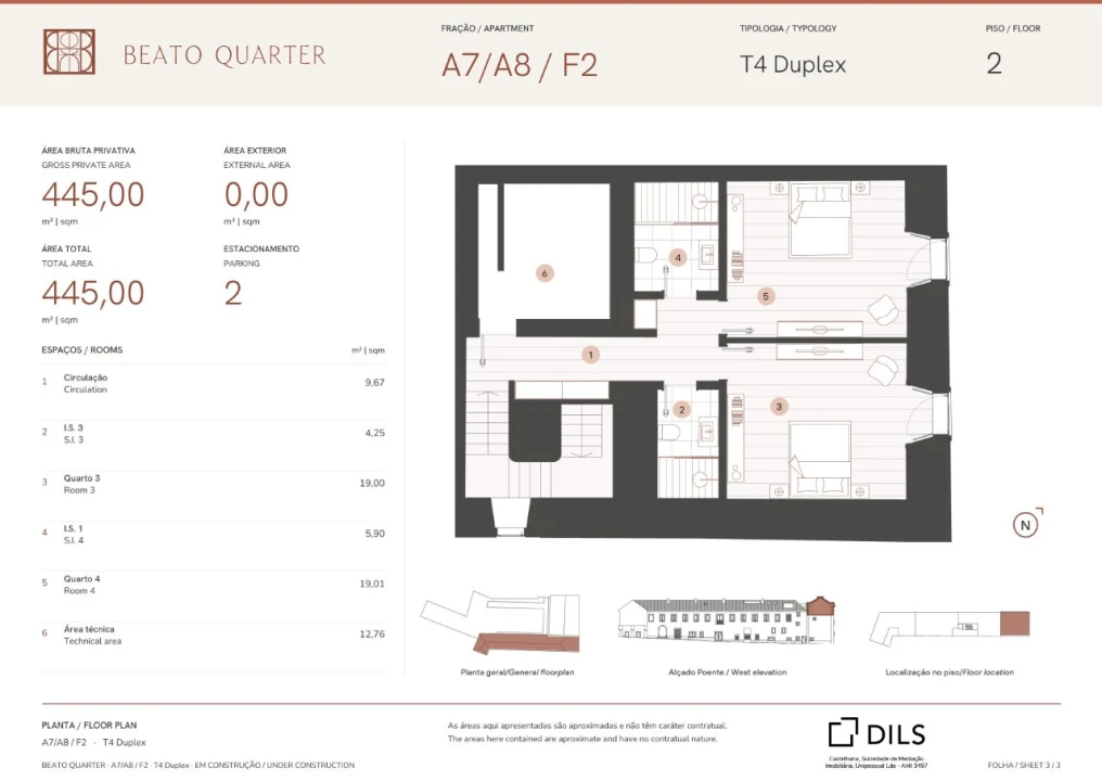 Apartamento T4 para Venda em Beato Planta 3