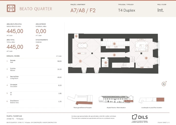 Apartamento T4 para Venda em Beato Planta 1