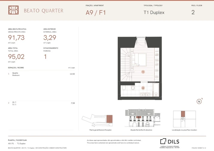 Apartamento T1 para Venda em Beato Planta 2