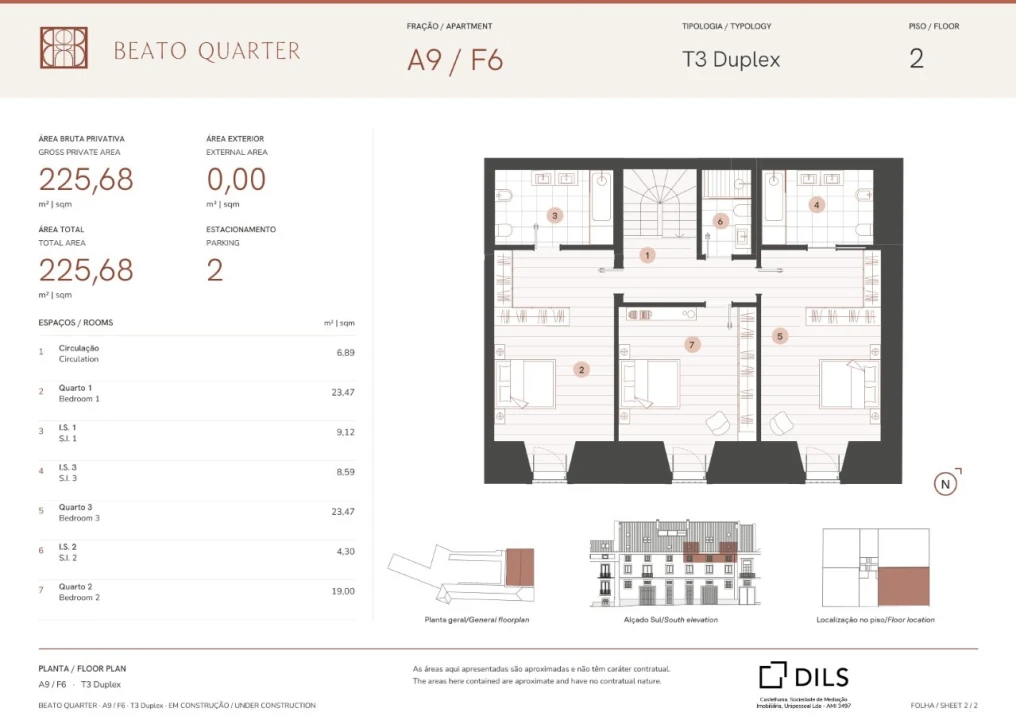 Apartamento T3 para Venda em Beato Planta 2
