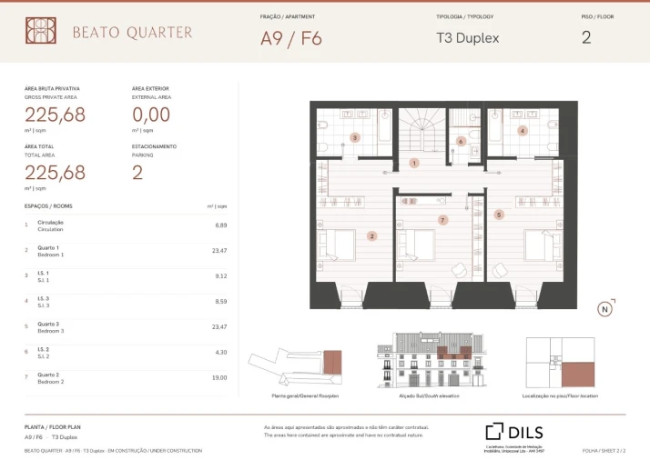 Apartamento T3 para Venda em Beato Planta 2