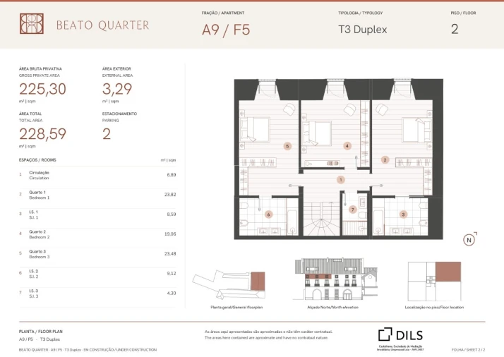 Apartamento T3 para Venda em Beato Planta 2