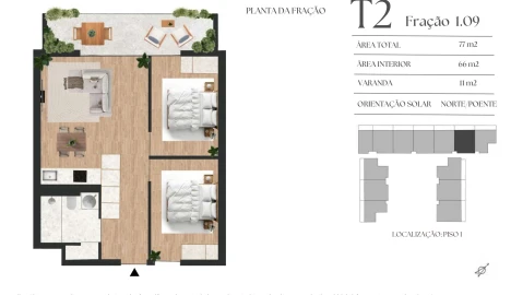 Apartamento T2 para Venda em Mafamude e Vilar do Paraíso