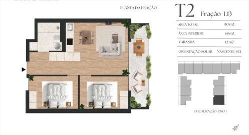 Apartamento T2 para Venda em Mafamude e Vilar do Paraíso