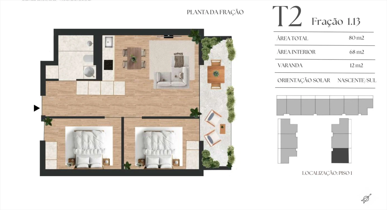 Apartamento T2 para Venda em Mafamude e Vilar do Paraíso Foto 1