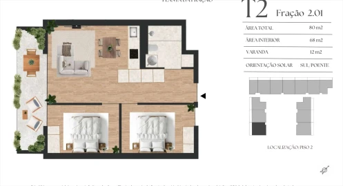Apartamento T2 para Venda em Mafamude e Vilar do Paraíso