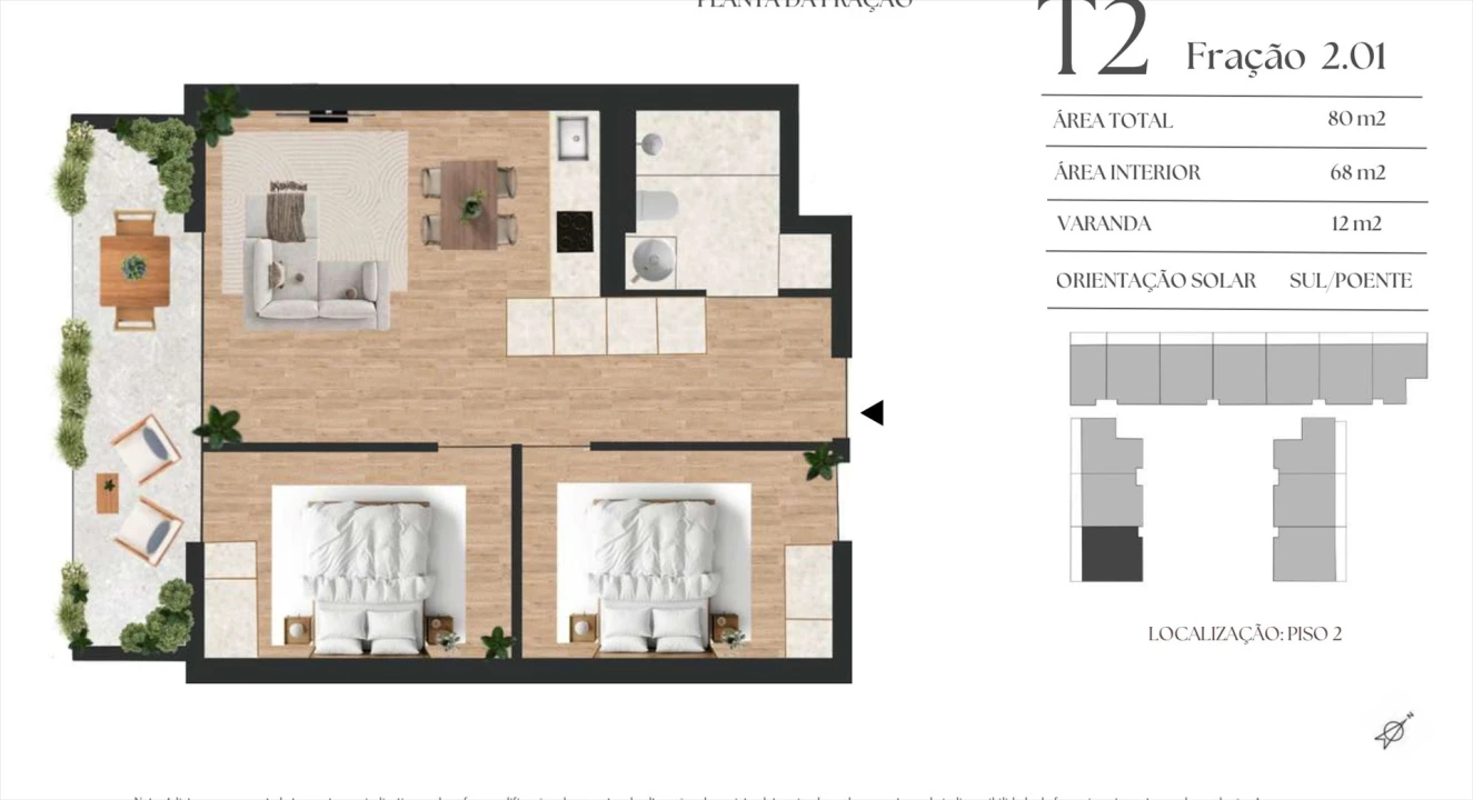 Apartamento T2 para Venda em Mafamude e Vilar do Paraíso Foto 1