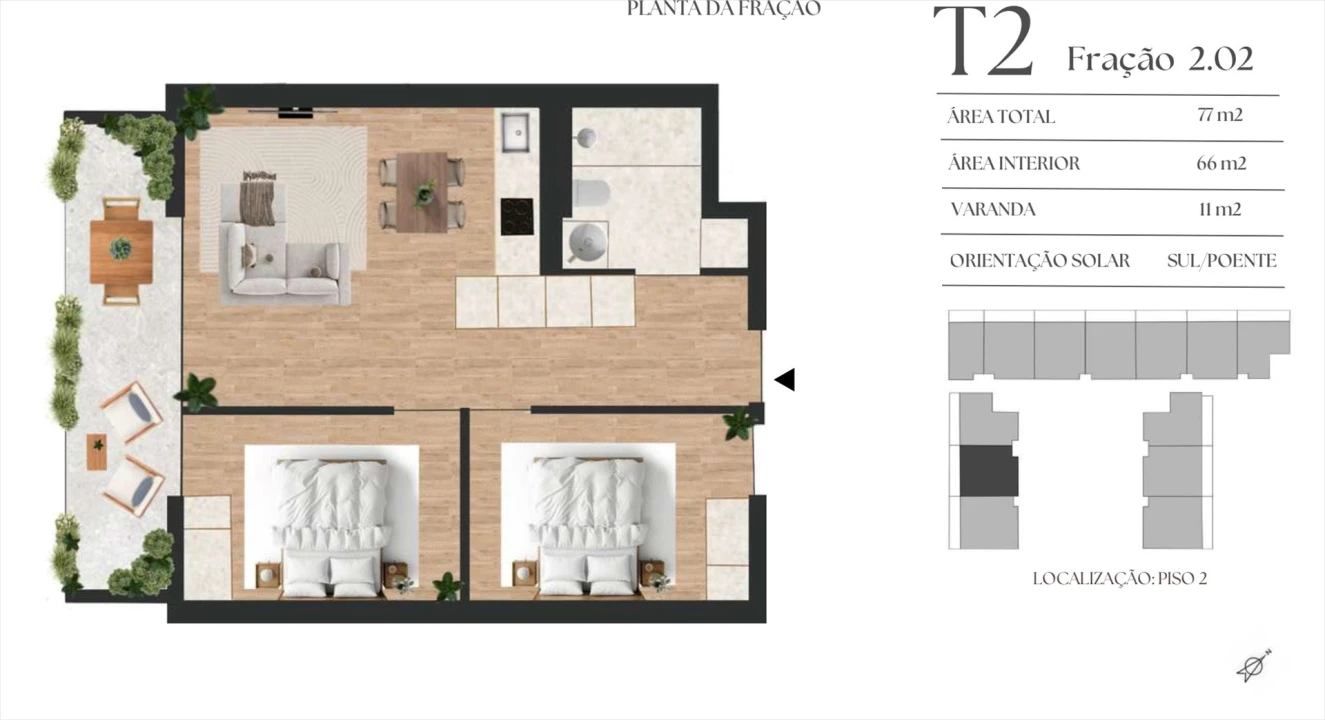Apartamento T2 para Venda em Mafamude e Vilar do Paraíso Foto 1