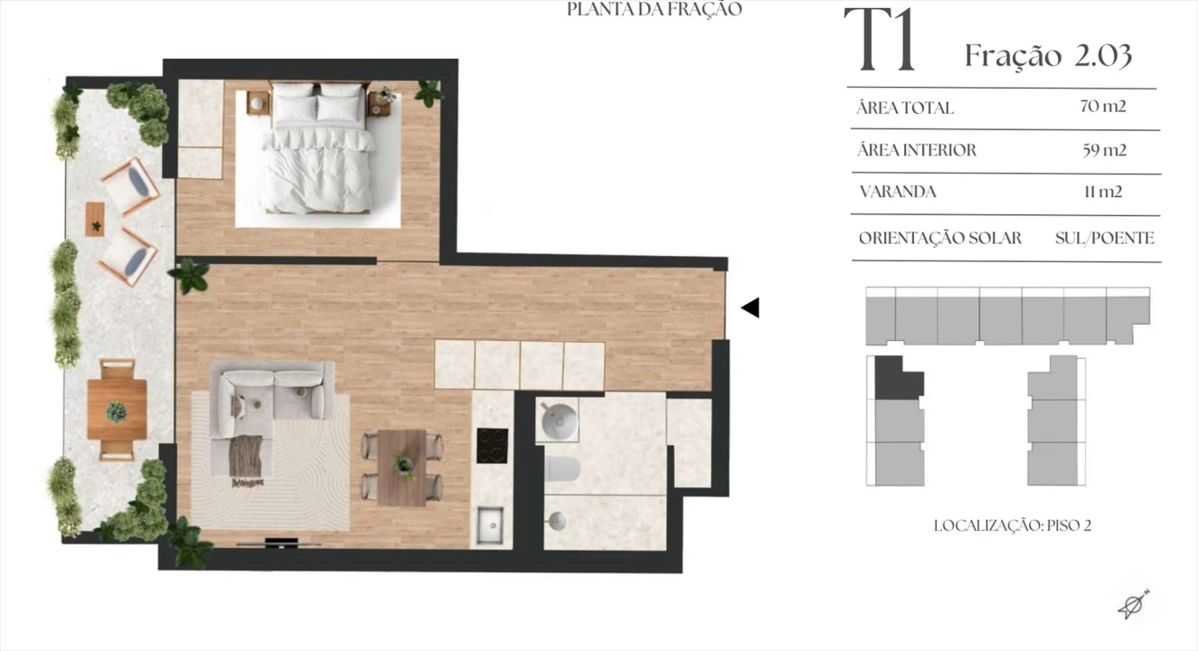 Apartamento T1 para Venda em Mafamude e Vilar do Paraíso Foto 1