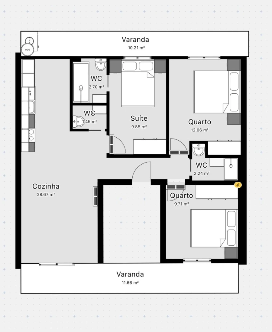 Apartamento T3 para Venda em Almada, Cova da Piedade, Pragal e Cacilhas Planta 1