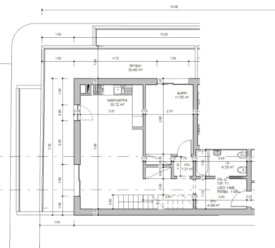 Apartamento T3 para Venda em Vila Real de Santo Antonio Planta 1