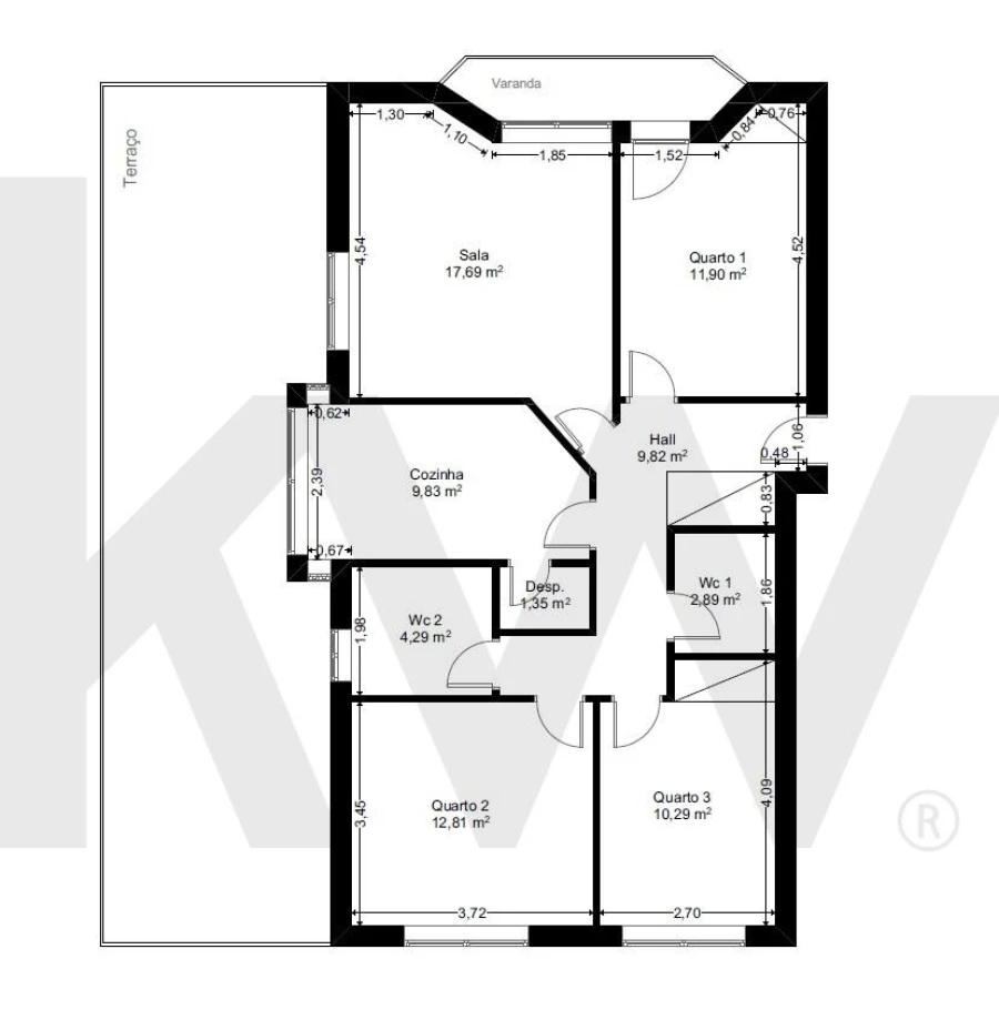 Apartamento T3 para Venda em Santa Marta de Portuzelo Planta 1