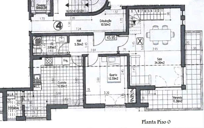 Apartamento T3 para Venda em São Pedro da Cadeira Planta 1