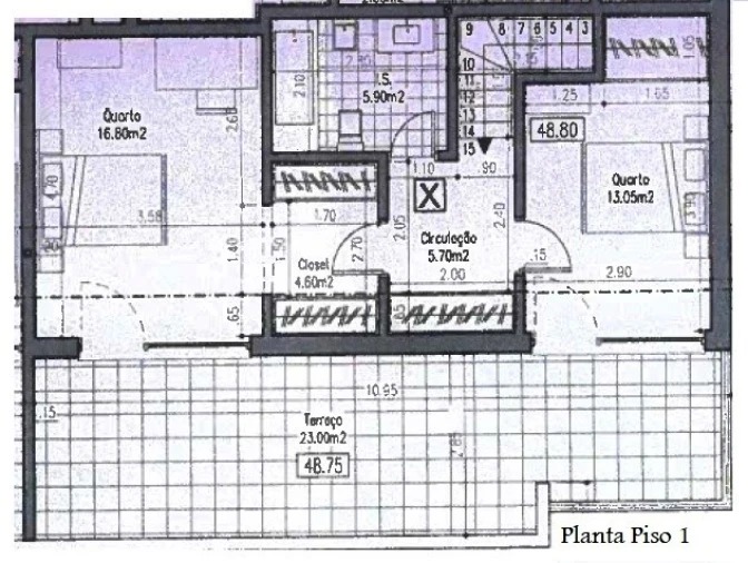 Apartamento T3 para Venda em São Pedro da Cadeira Planta 2