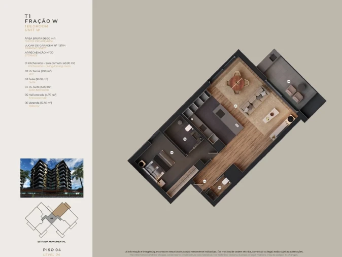 Apartamento T1 para Venda em São Martinho Planta 1