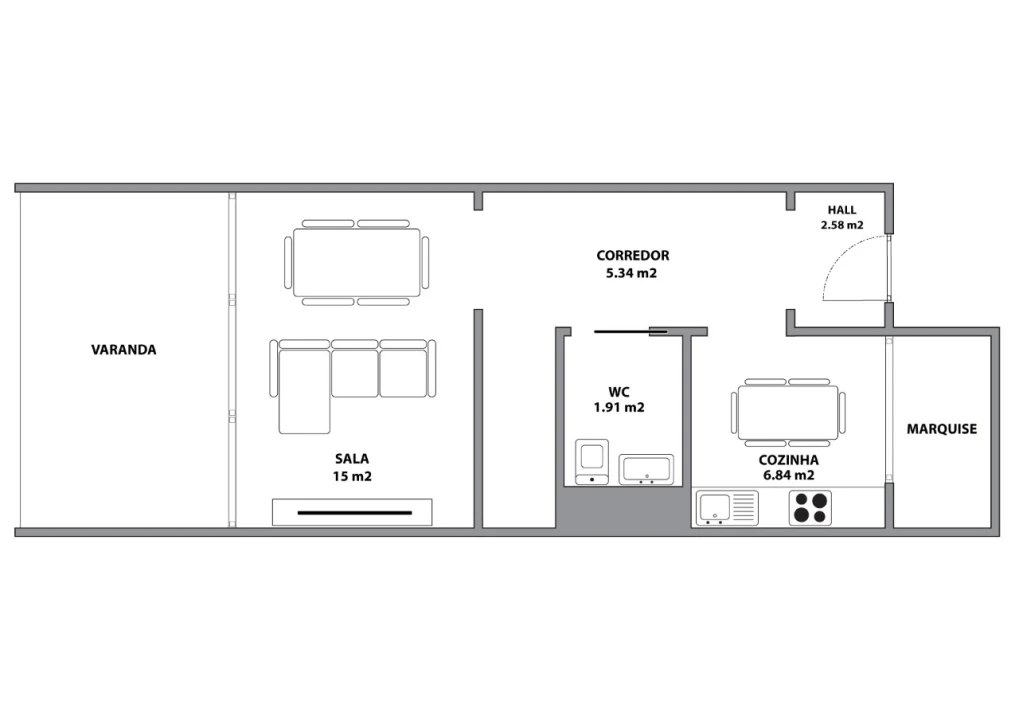 Apartamento T2 para Venda em Nazare Planta 2