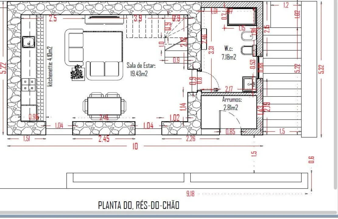 Moradia T2 para Venda em Ponta do Sol Planta 2
