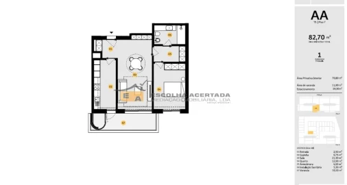 Apartamento T1 para Venda em Cidade da Maia