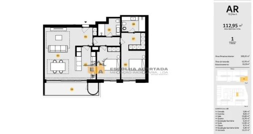 Apartamento T2 para Venda em Cidade da Maia