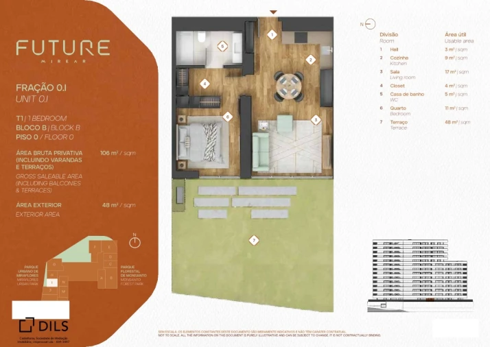 Apartamento T1 para Venda em Algés, Linda-A-Velha e Cruz Quebrada-Dafundo Planta 1