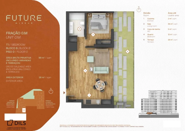 Apartamento T1 para Venda em Algés, Linda-A-Velha e Cruz Quebrada-Dafundo Planta 1