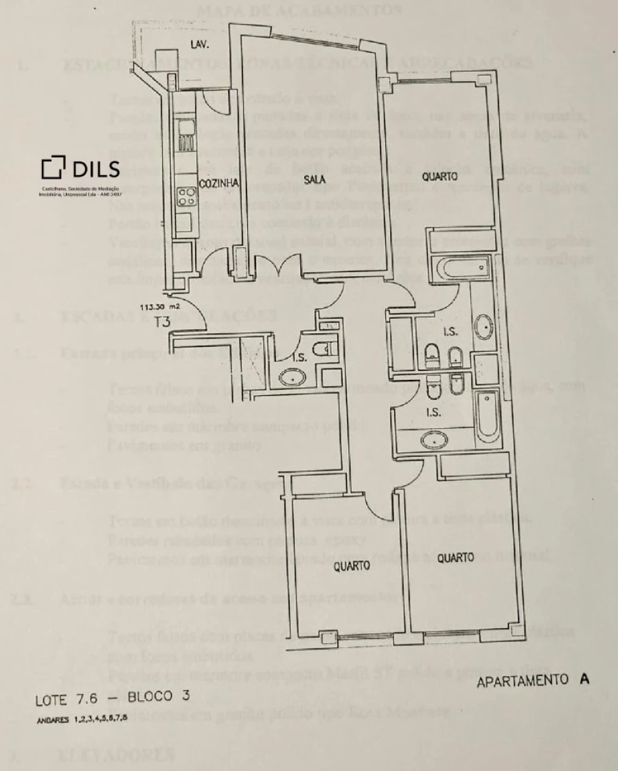 Apartamento T3 para Venda em Lumiar Planta 1