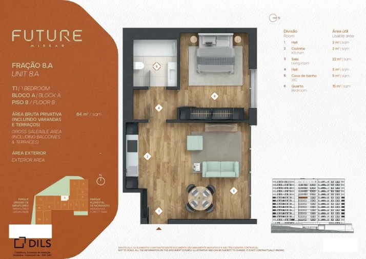 Apartamento T1 para Venda em Algés, Linda-A-Velha e Cruz Quebrada-Dafundo Planta 1
