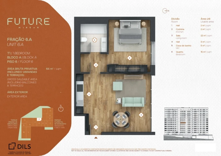 Apartamento T1 para Venda em Algés, Linda-A-Velha e Cruz Quebrada-Dafundo Planta 1