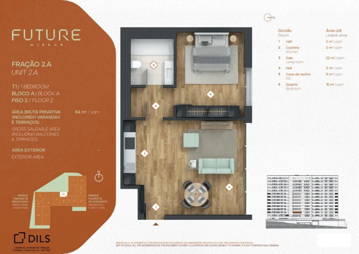 Apartamento T1 para Venda em Algés, Linda-A-Velha e Cruz Quebrada-Dafundo Planta 1