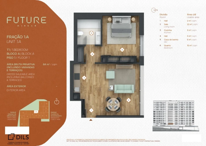 Apartamento T1 para Venda em Algés, Linda-A-Velha e Cruz Quebrada-Dafundo Planta 1