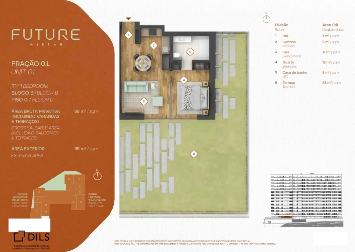 Apartamento T1 para Venda em Algés, Linda-A-Velha e Cruz Quebrada-Dafundo Planta 1