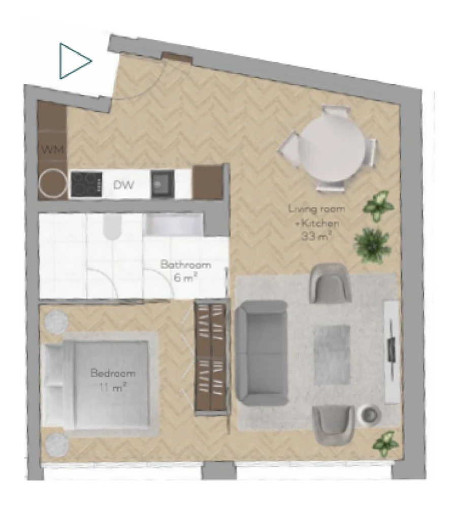 Apartamento T1 para Venda em Santo António Planta 1