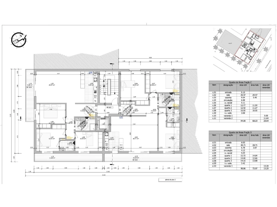 Apartamento T3 para Venda em Benavente Planta 2