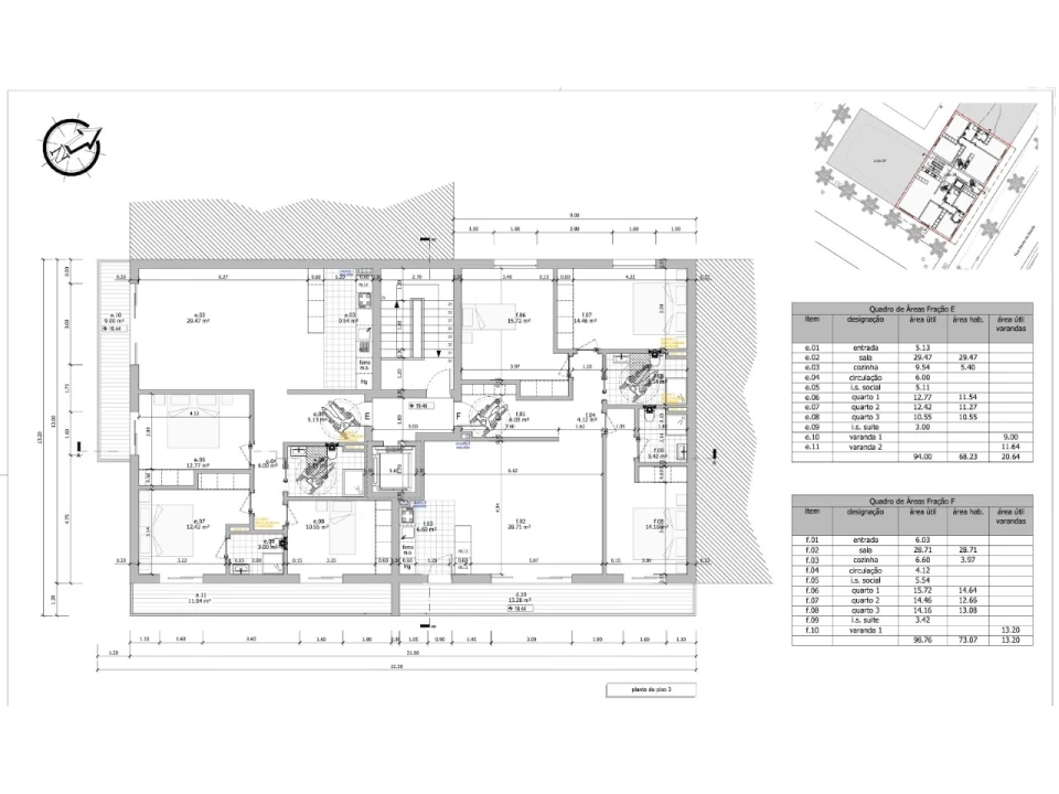 Apartamento T3 para Venda em Benavente Planta 3