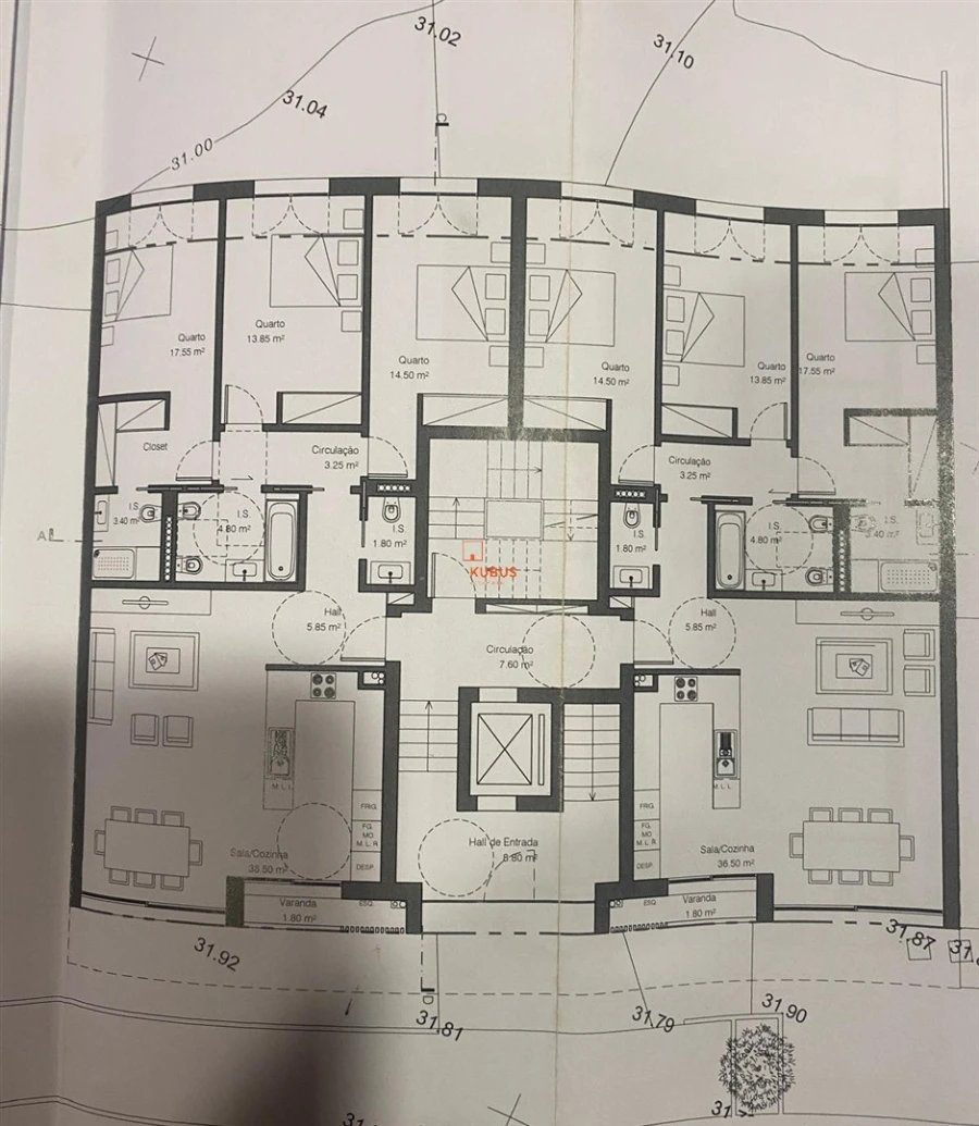 Apartamento T3 para Venda em São João Baptista Planta 1