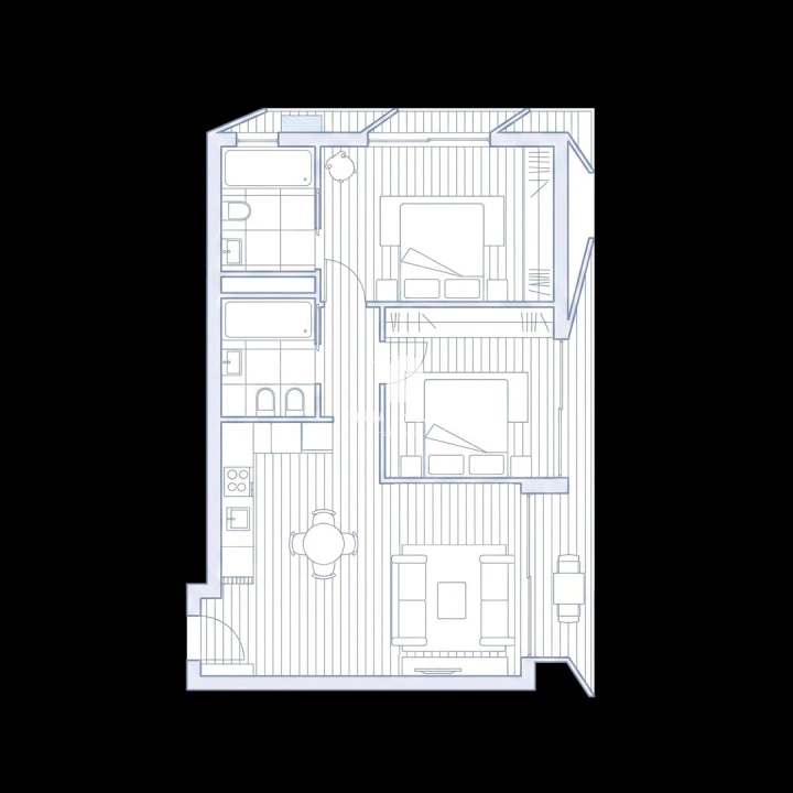 Apartamento T2 para Venda em Canidelo Planta 2