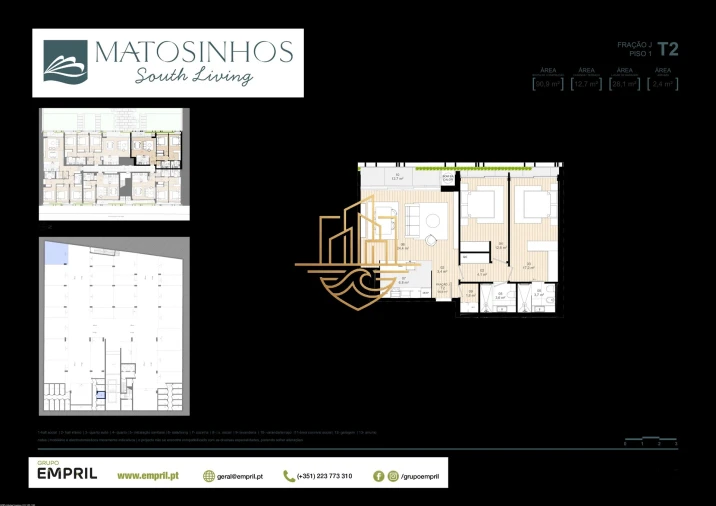 Apartamento T2 para Venda em Matosinhos e Leça da Palmeira Planta 1