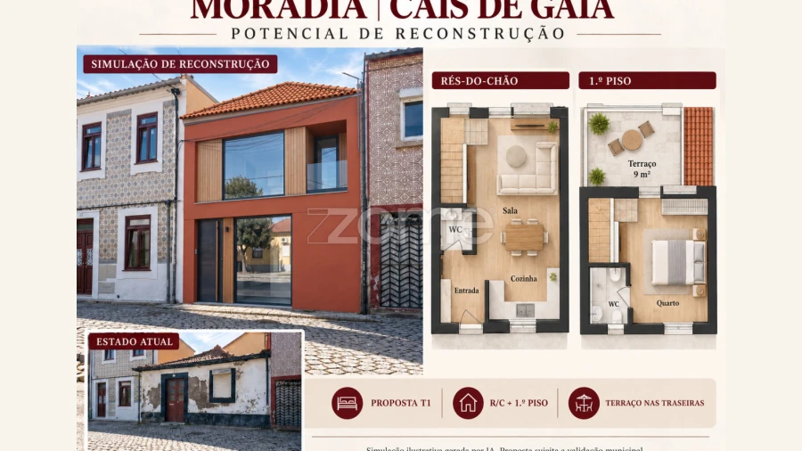 Moradia T1 para Venda em Santa Marinha e São Pedro da Afurada