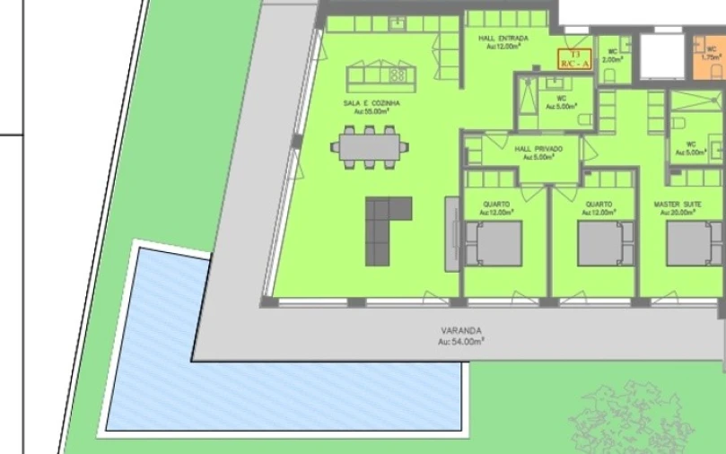 Apartamento T3 para Venda em Ericeira Planta 1