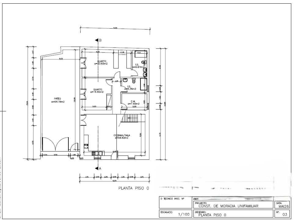 Moradia T2 para Venda em Vermelha Planta 2