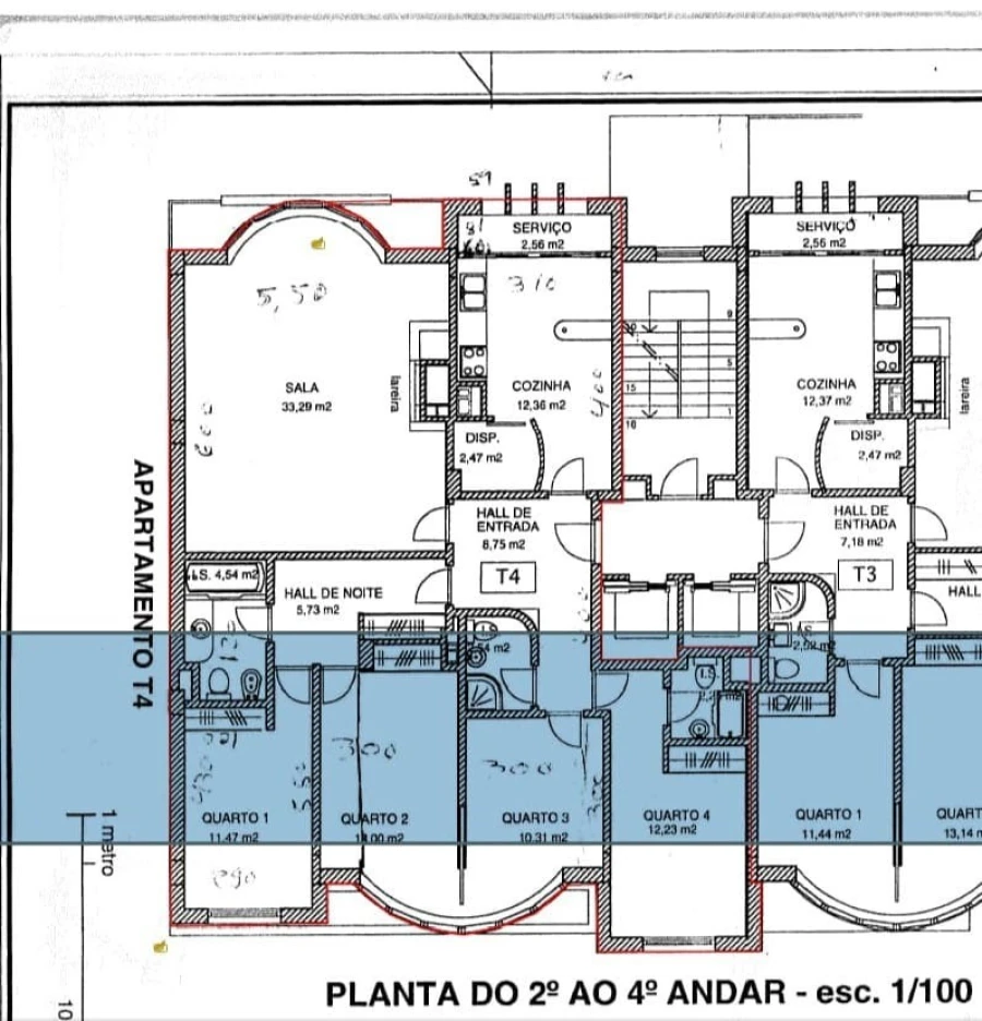 Apartamento T4 para Venda em Setubal (São Sebastião) Planta 1