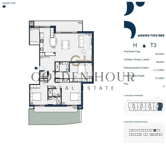 Apartamento T3 para Venda em Arcozelo Planta 1