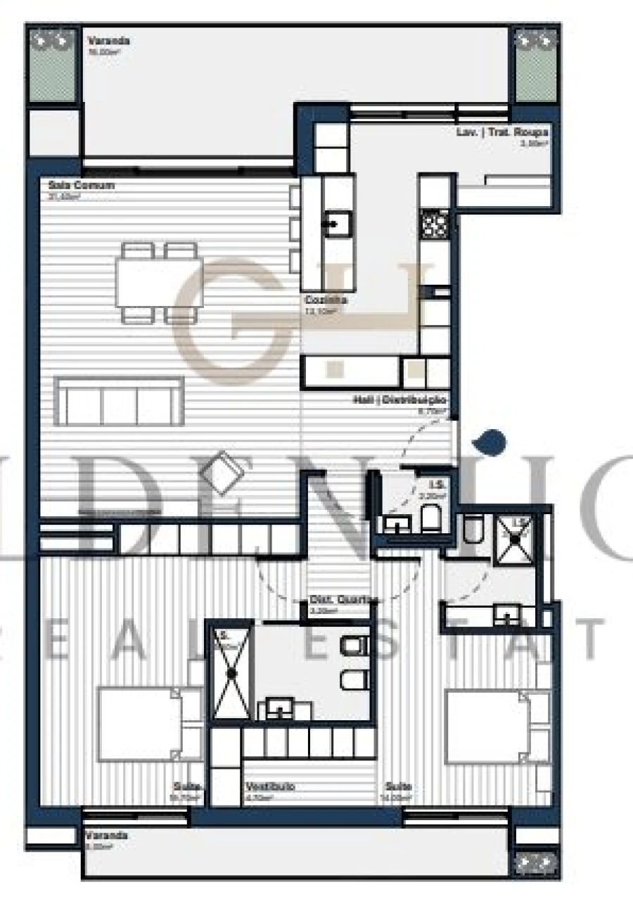 Apartamento T2 para Venda em Arcozelo Planta 1