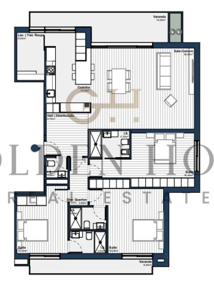 Apartamento T2 para Venda em Arcozelo Planta 1
