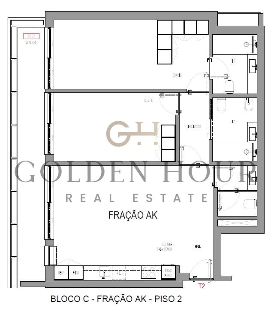 Apartamento T2 para Venda em Madalena Foto 21
