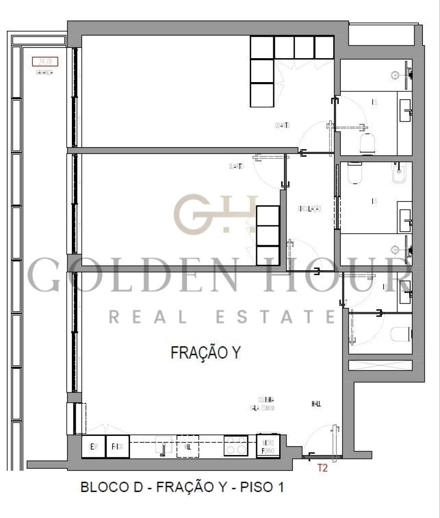 Apartamento T2 para Venda em Madalena Foto 21
