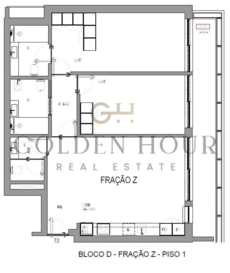 Apartamento T2 para Venda em Madalena Foto 21