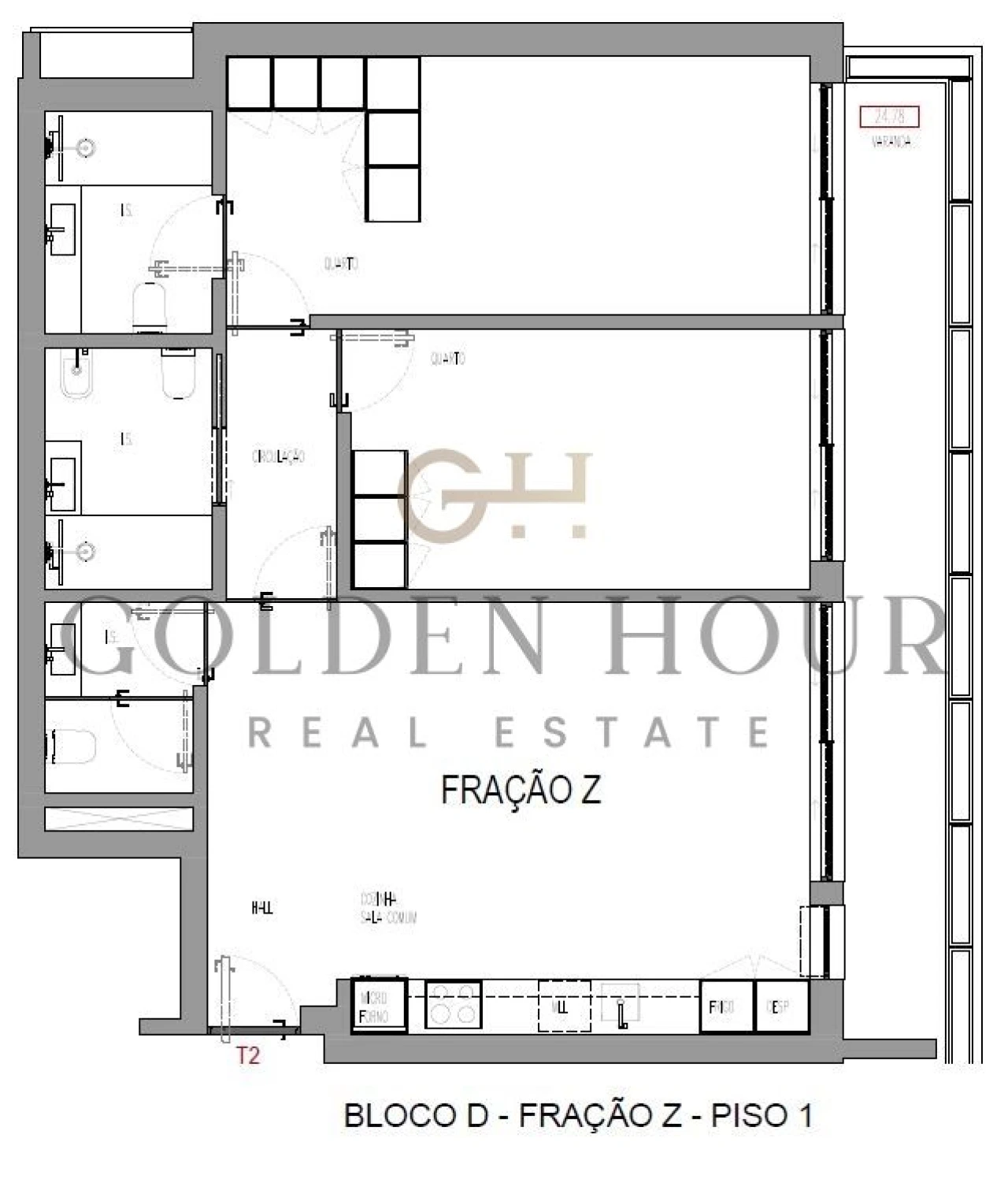 Apartamento T2 para Venda em Madalena Foto 21